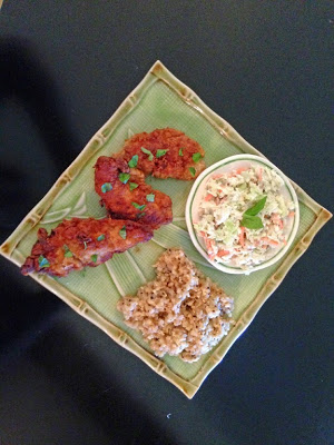 Thai Style Fried Chicken with Garlic Fried Brown Rice
