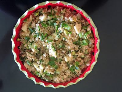 California Brown Rice Salad with Pineapple, Apple, Pistachios and Golden Raisins