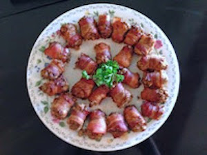 Bacon Wrapped Rice Bites