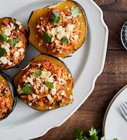 Chicken Curry and Calrose Rice Stuffed Acorn Squash