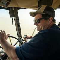 Charlie Matthews Harvests rice on Loma Rico Road in Marysville, Wednesday, September 29, 2021.
Photo Brian Baer
